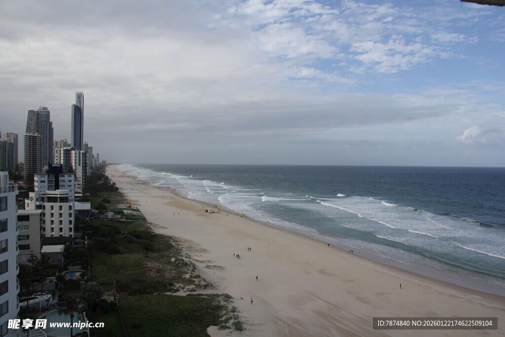 海滨城市美丽海岸线风光