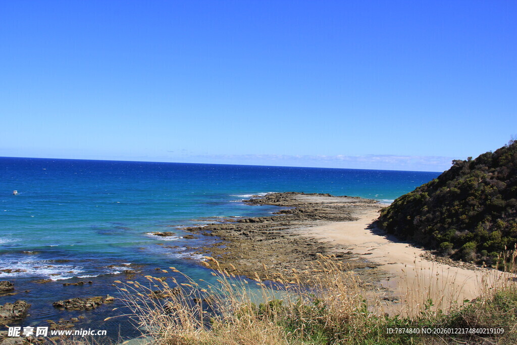 海岸风光 碧海蓝天沙滩