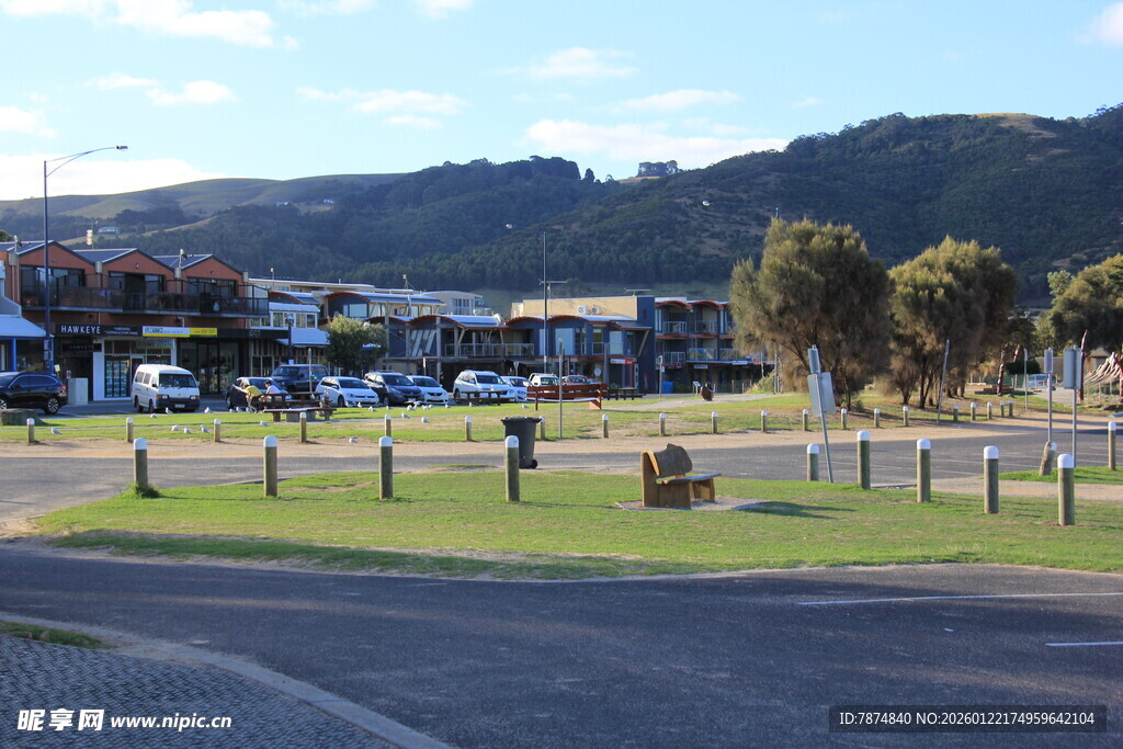 小镇风光 宁静开阔景致