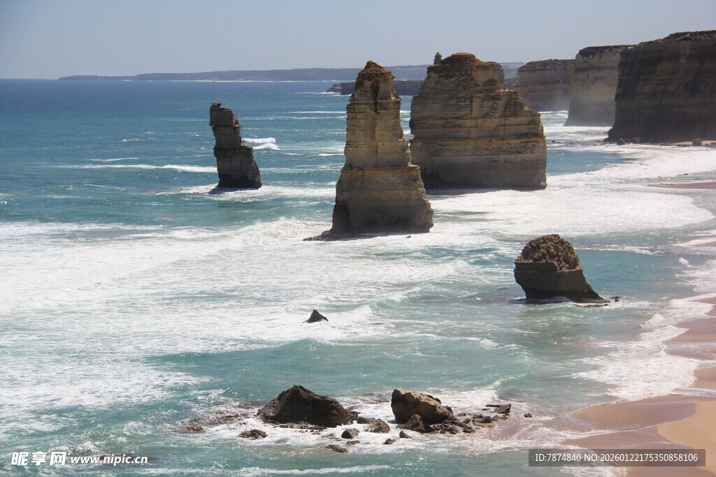 大洋路壮观海岸岩石景观