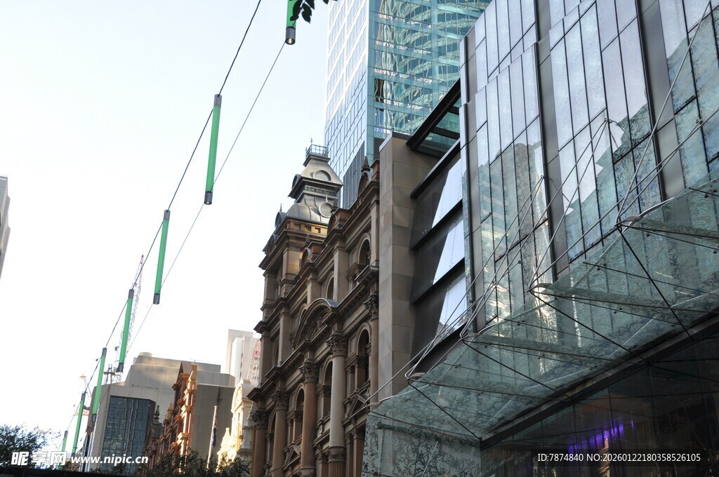 城市新旧建筑对比景观