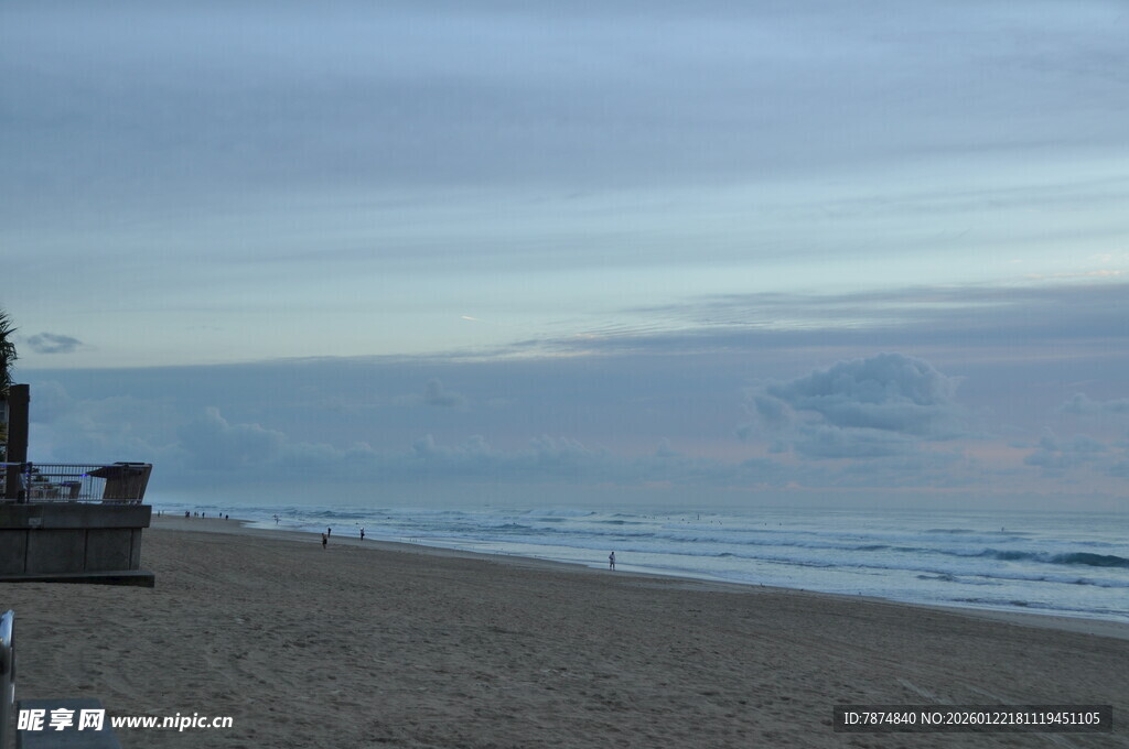 宁静海滩 海天一色景致