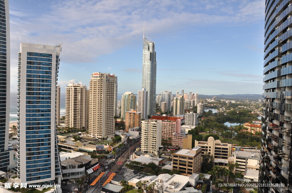 城市高楼林立的繁华景象