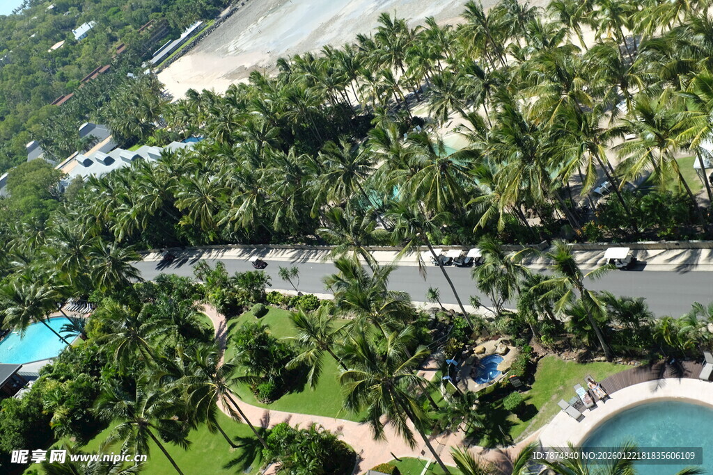 热带海滨度假景观俯瞰