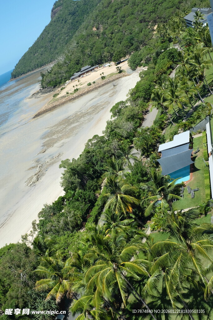 热带海滩椰林风光美景