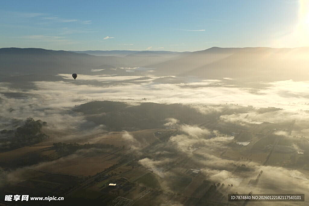 高空俯瞰云海与日出美景