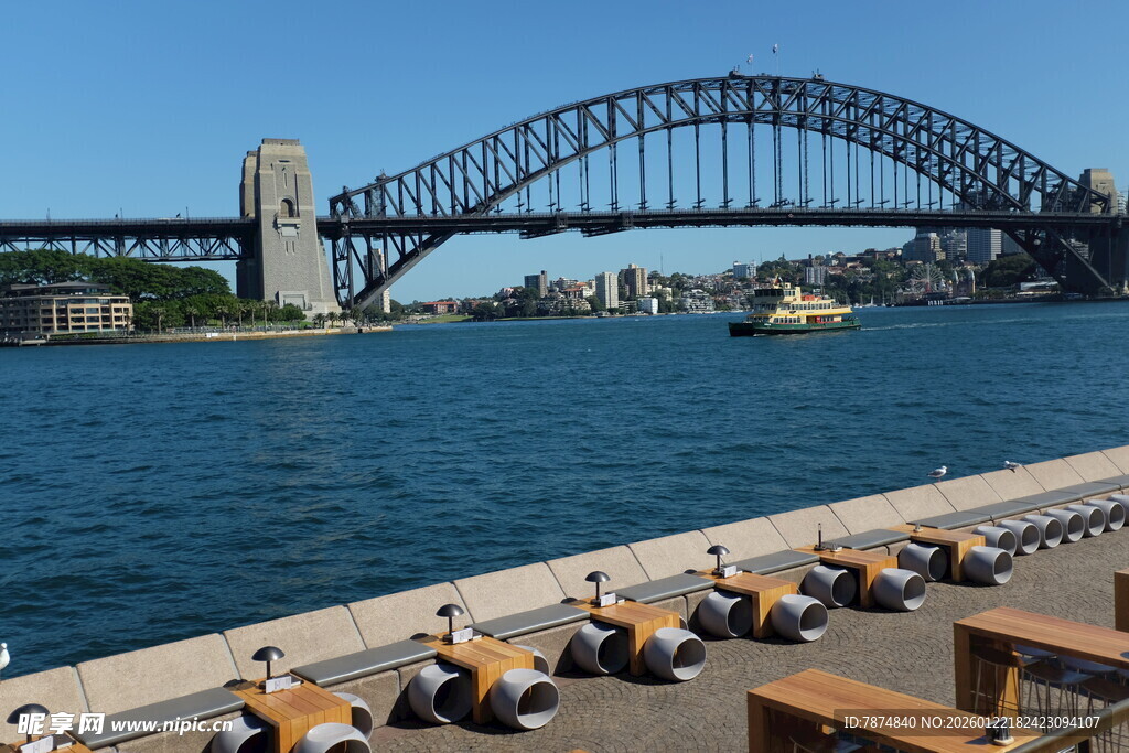 悉尼海港大桥下的休闲场景