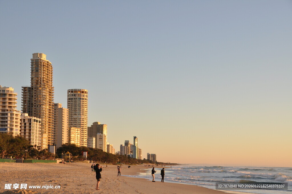 黄金海岸城市海滨美景