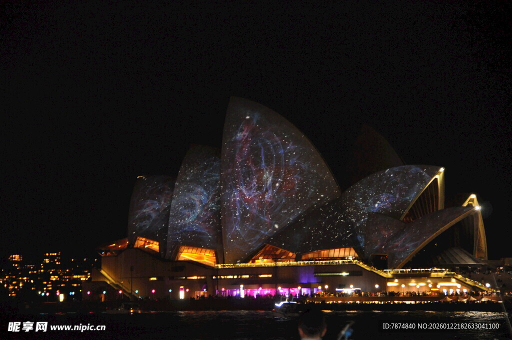 悉尼歌剧院夜景灯光秀