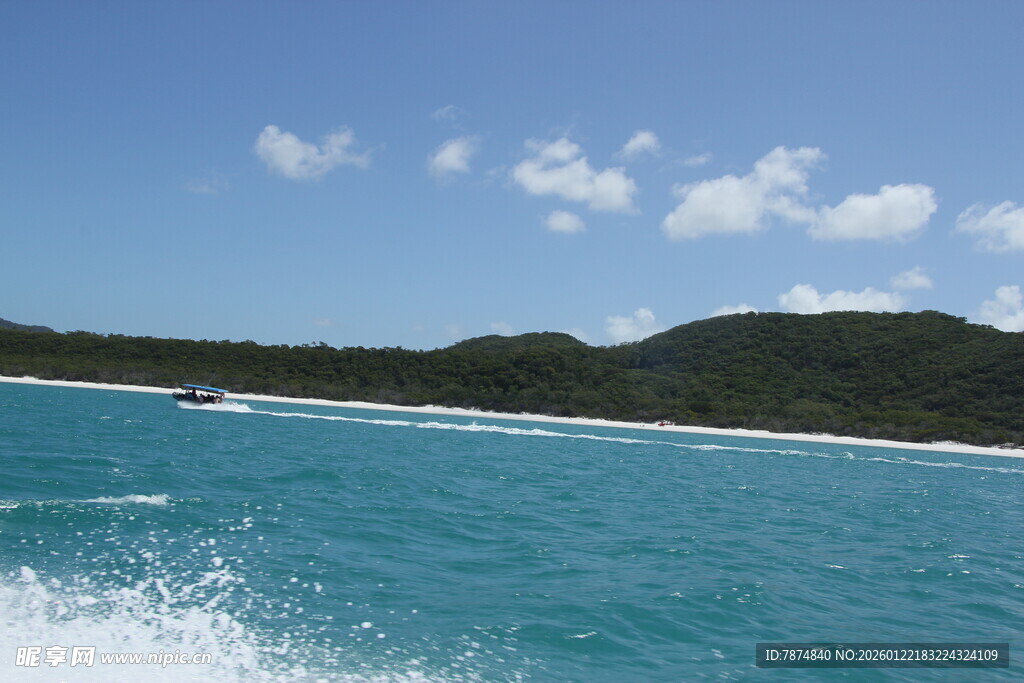 海上风光 碧波蓝天青山