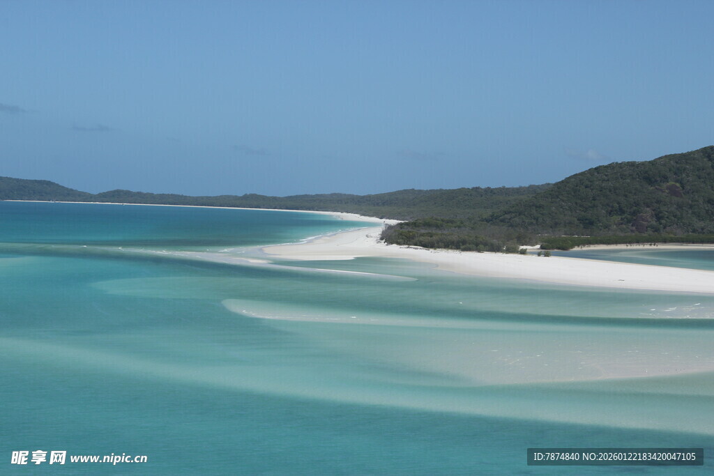 绝美海滩蓝白相间海景