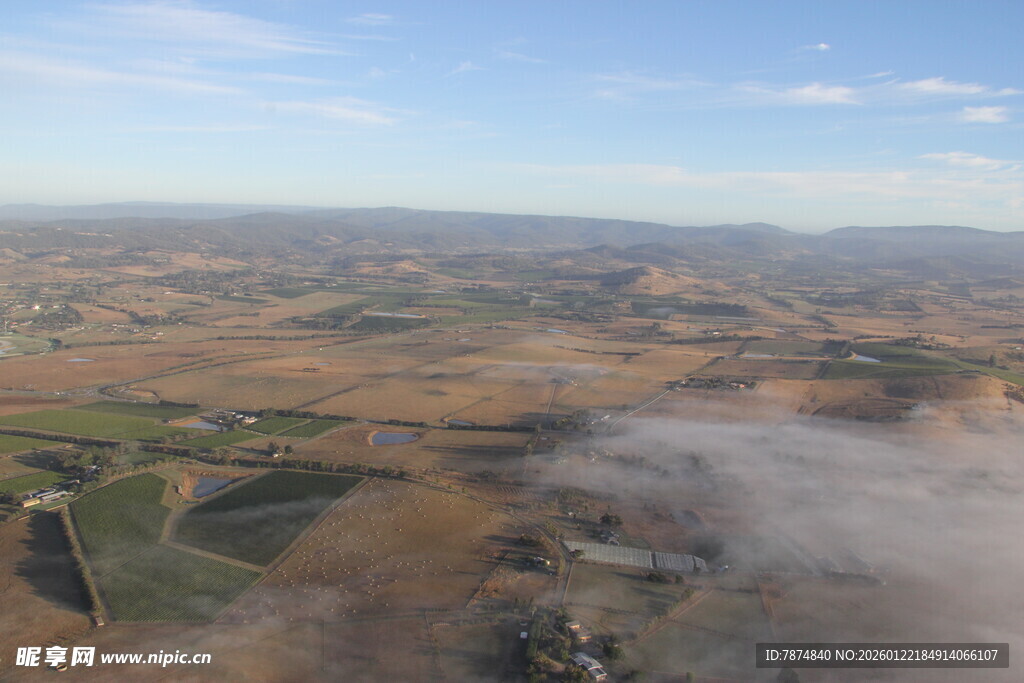 俯瞰广袤大地田园景色