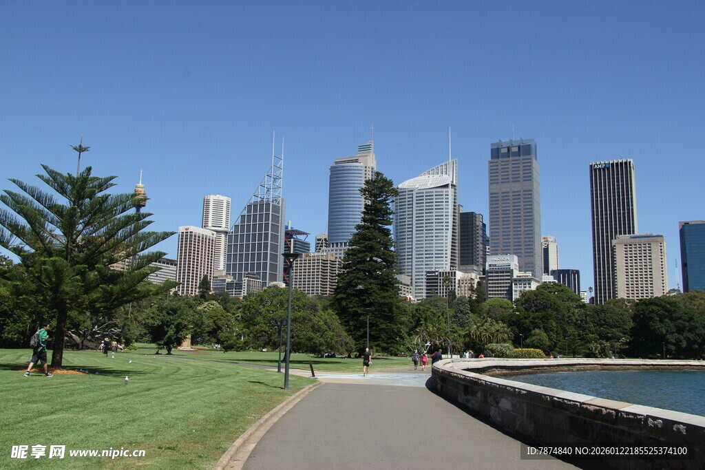 悉尼城市公园与天际线