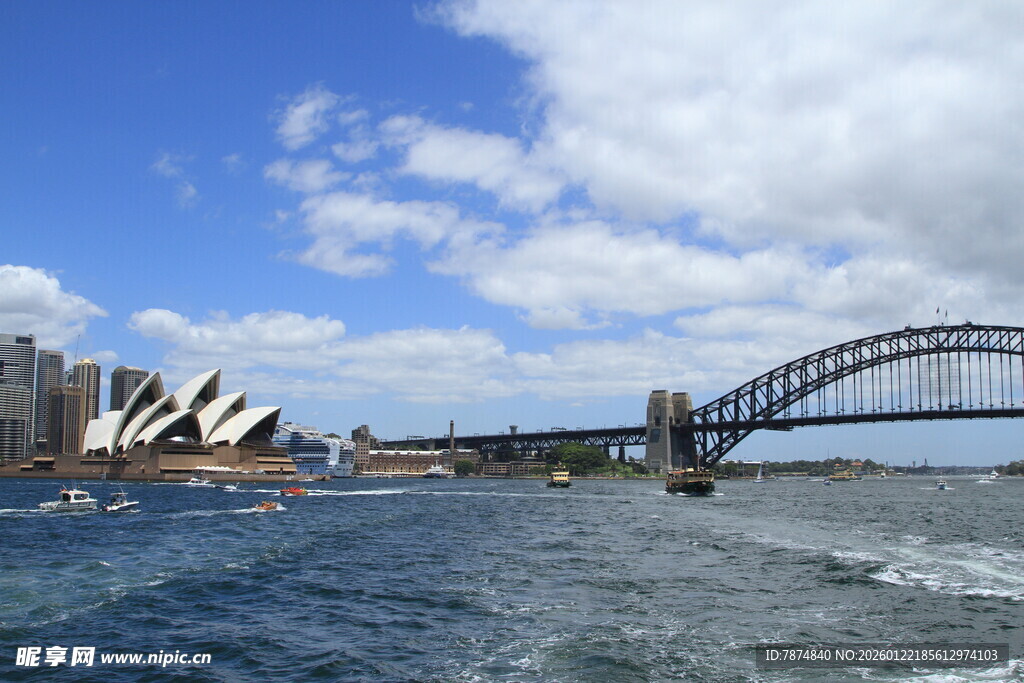 悉尼歌剧院与海港大桥景观