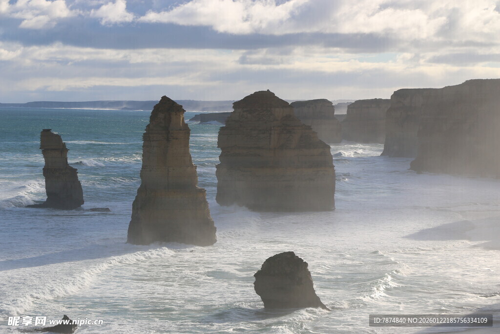 大洋路壮观海岸岩石景观