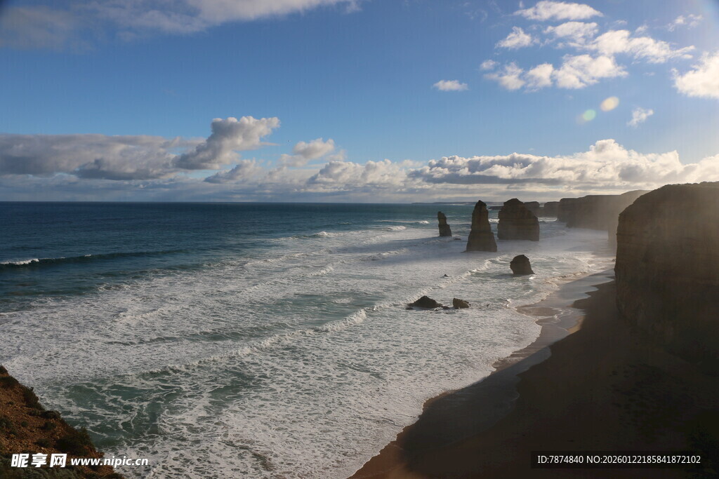 海岸壮丽风光 海浪拍岸