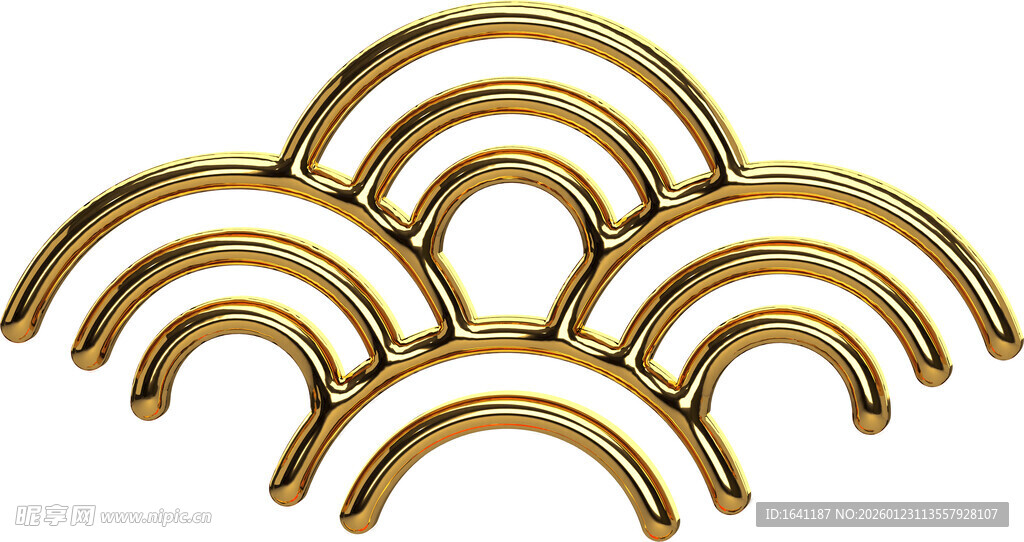金色云纹金属饰品