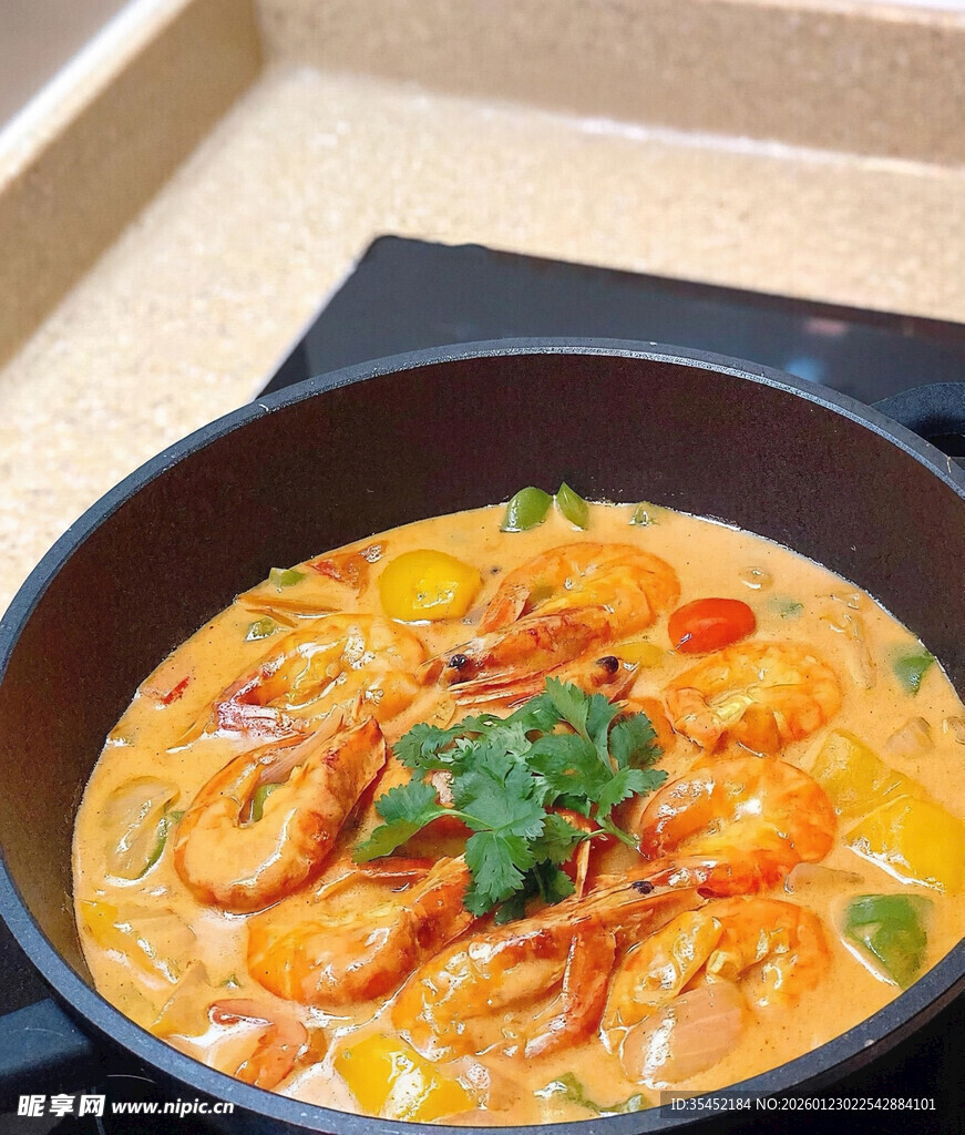 鲜虾咖喱锅