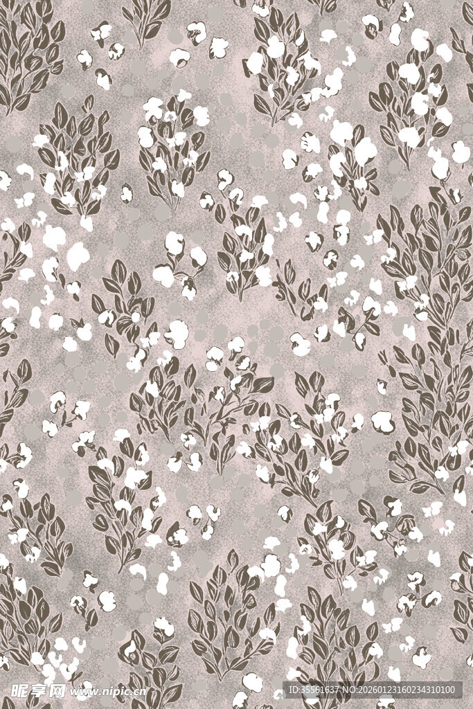 银白亮片花纹布料