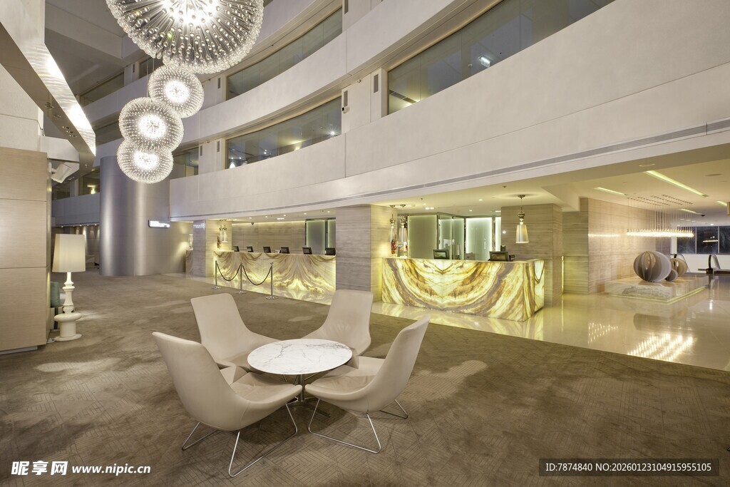 现代奢华室内休息区场景