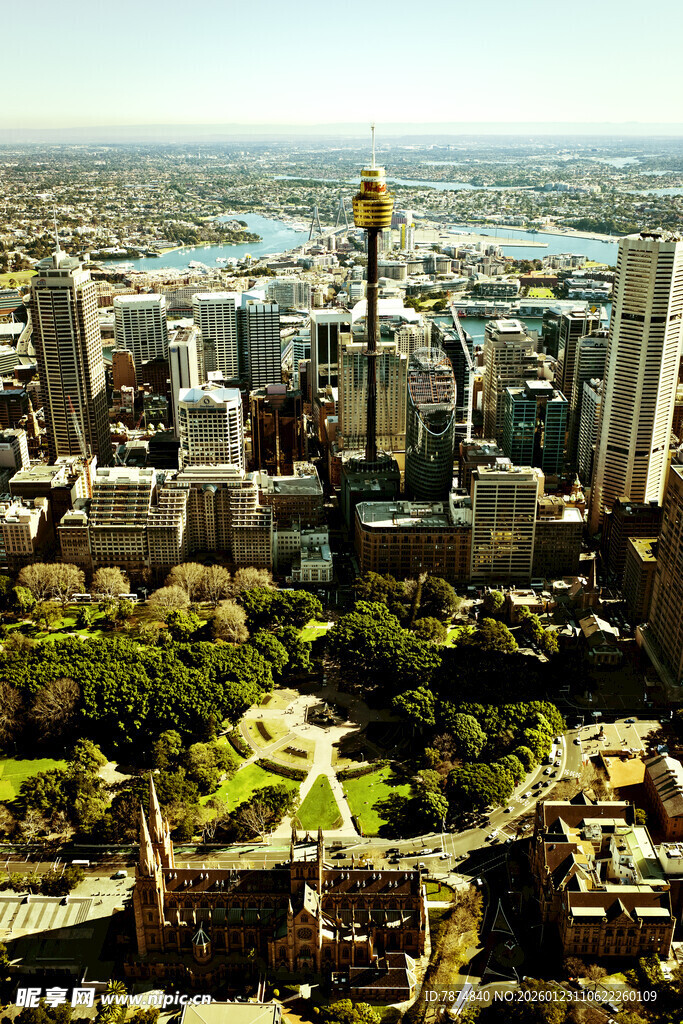 悉尼城市景观俯瞰图