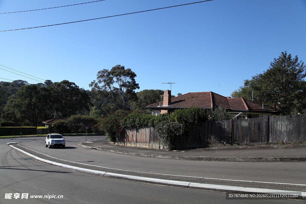 乡村公路旁的住宅景象