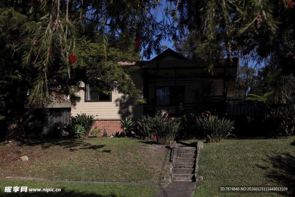 绿荫环绕的温馨独栋小屋