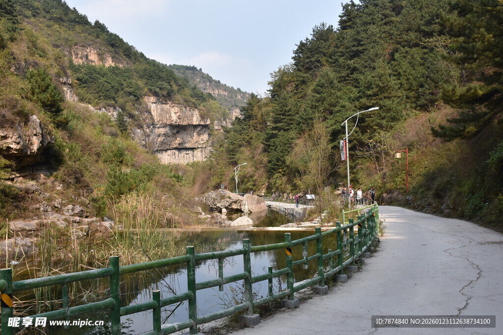 山间公路旁的秀丽自然景色