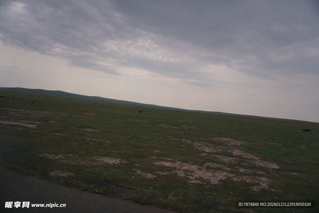 草原上空的阴沉天色