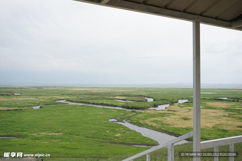 俯瞰广袤绿野中的蜿蜒小路