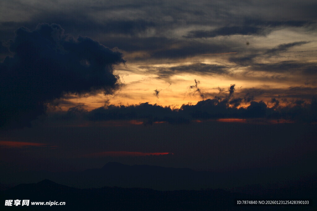 黄昏时分的壮丽天空景观