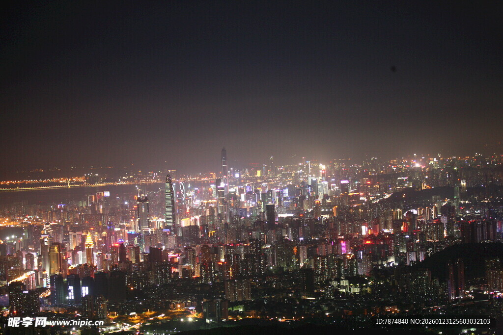 城市璀璨夜景俯瞰图