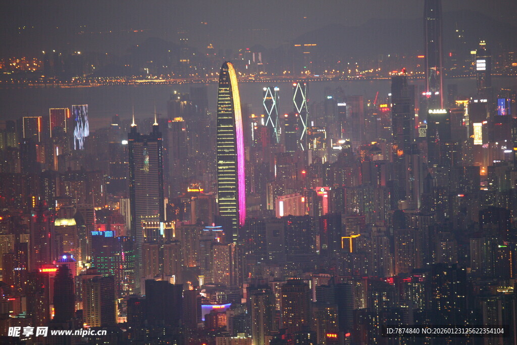 繁华都市夜景璀璨灯火