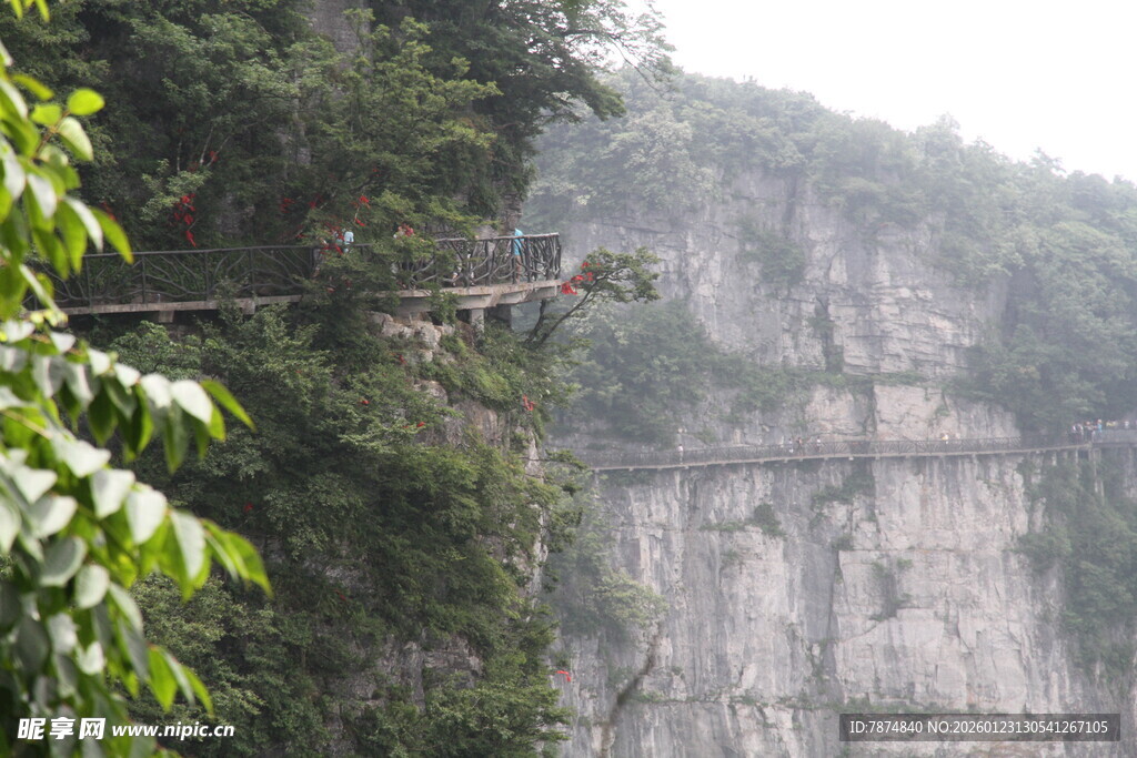 悬崖边的惊险栈道