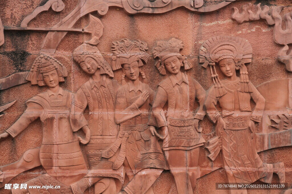 古代人物浮雕艺术作品