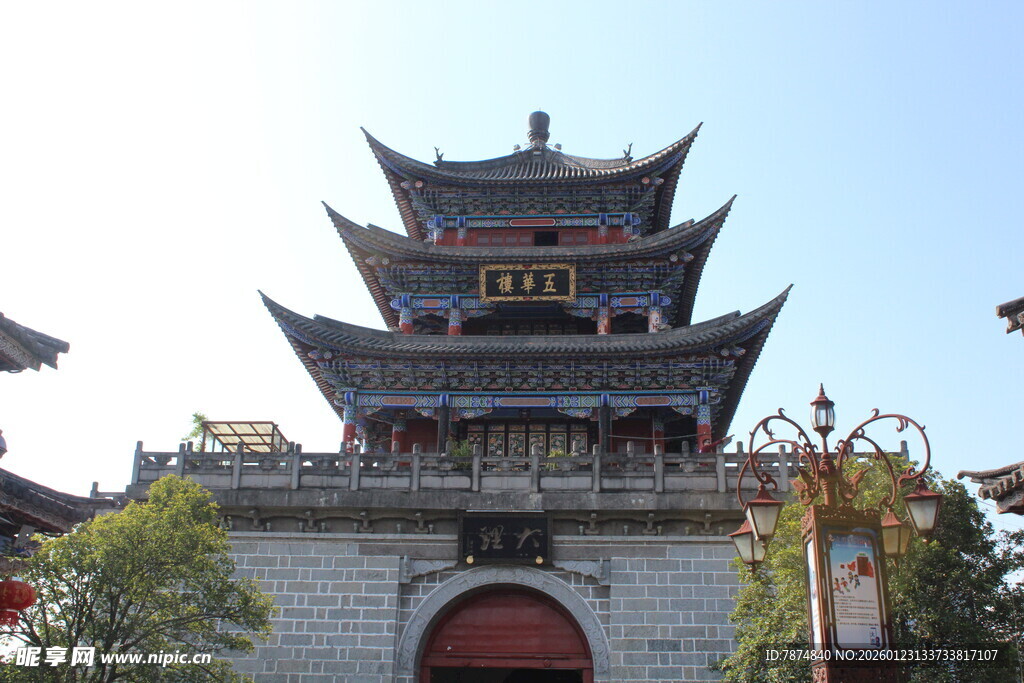 中式古塔建筑景观