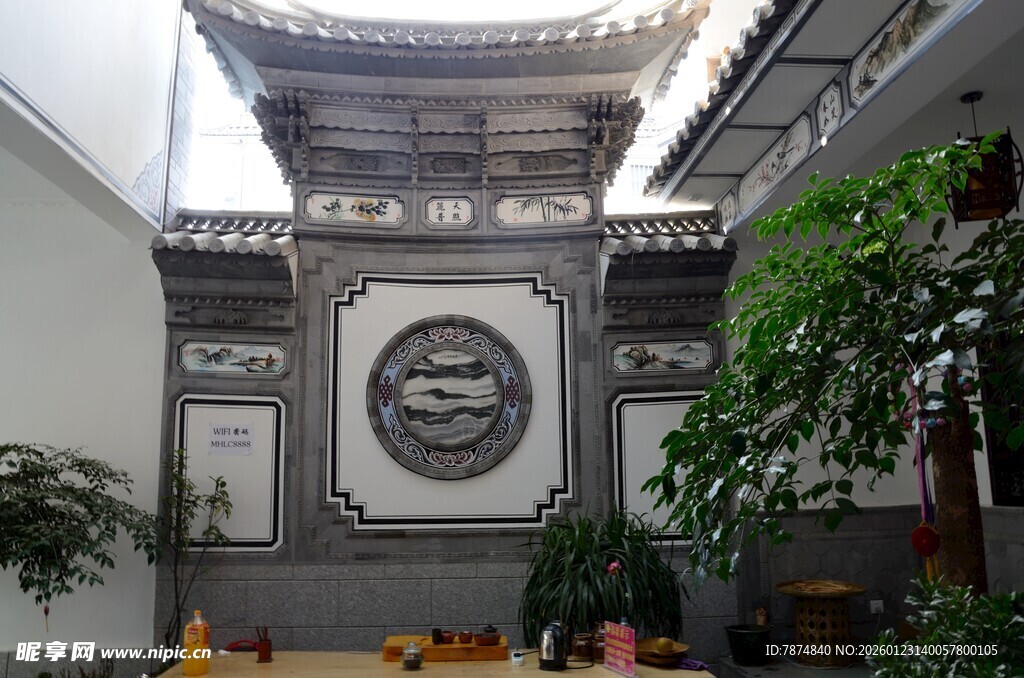 中式庭院内景 古朴雅致