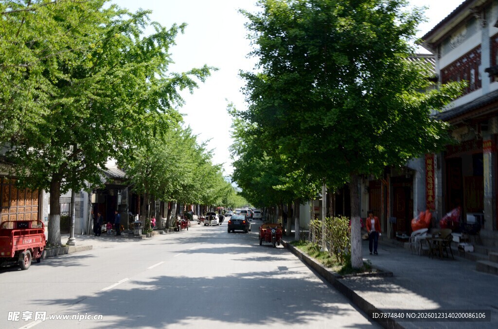 宁静小巷的惬意街景