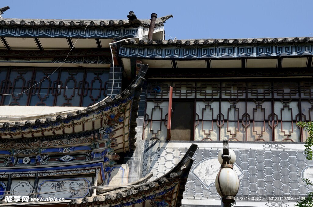 中式古建筑屋檐特写