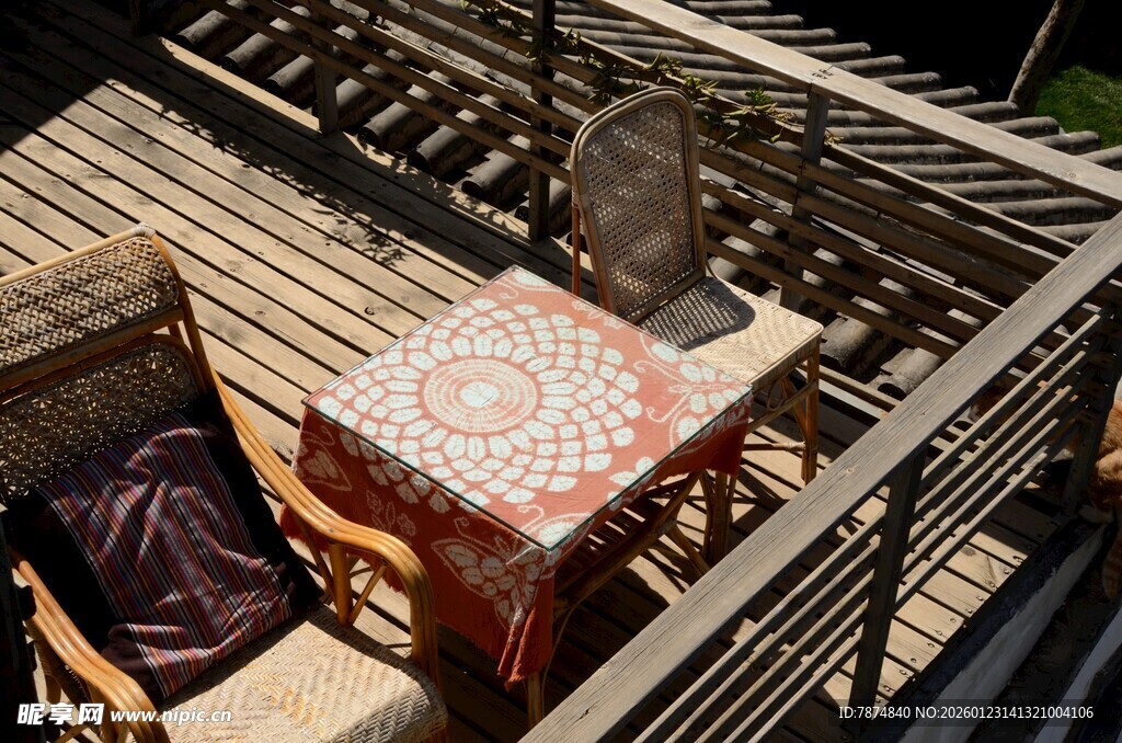 户外露台休闲桌椅场景