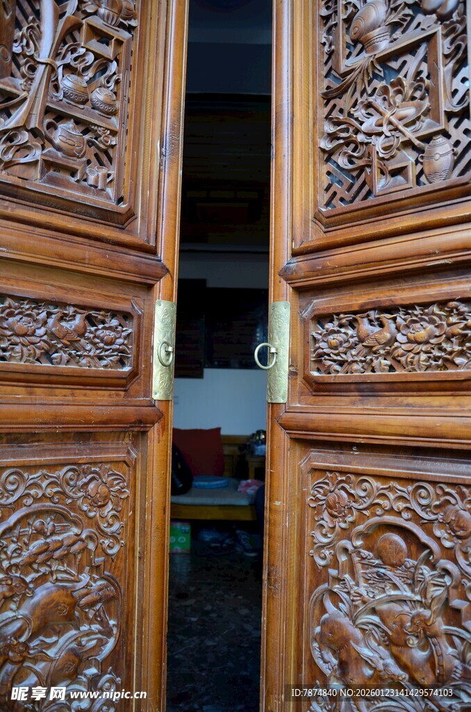 精美木雕中式门