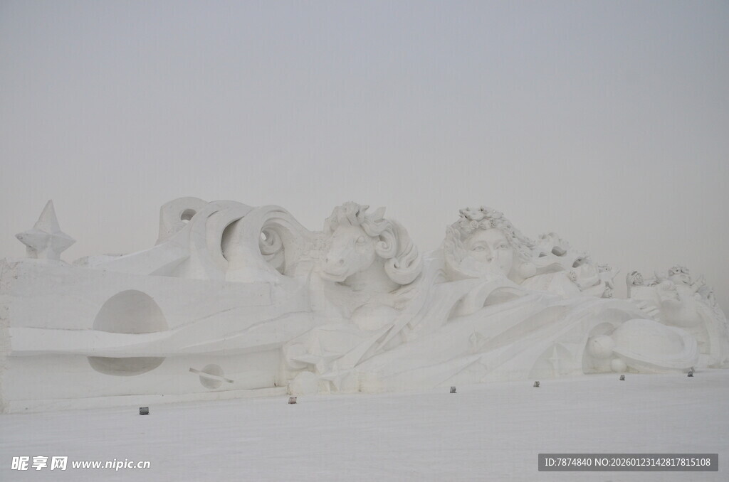 雪雕景观 展现艺术之美