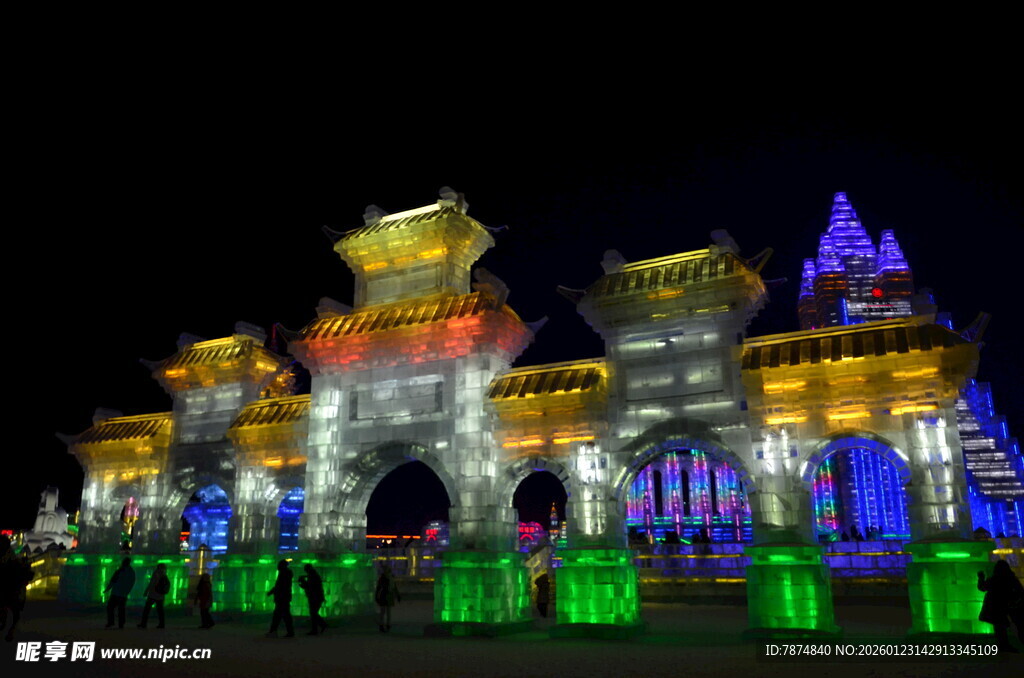 梦幻夜景城堡灯光秀