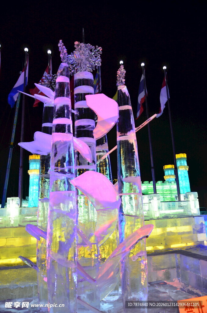 梦幻喷泉夜景灯光秀