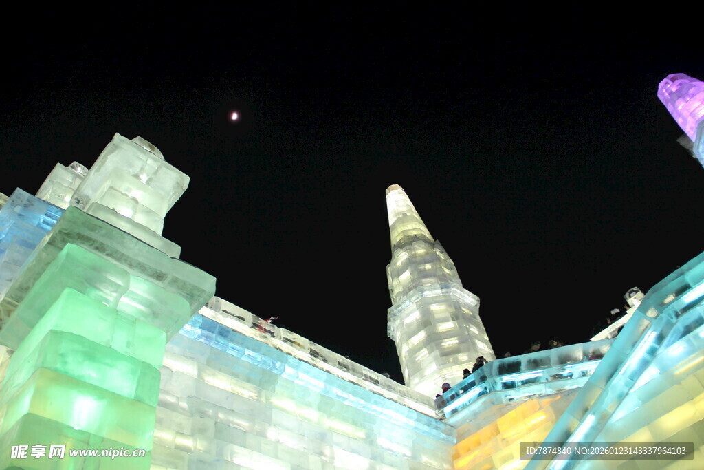 梦幻冰雕夜景