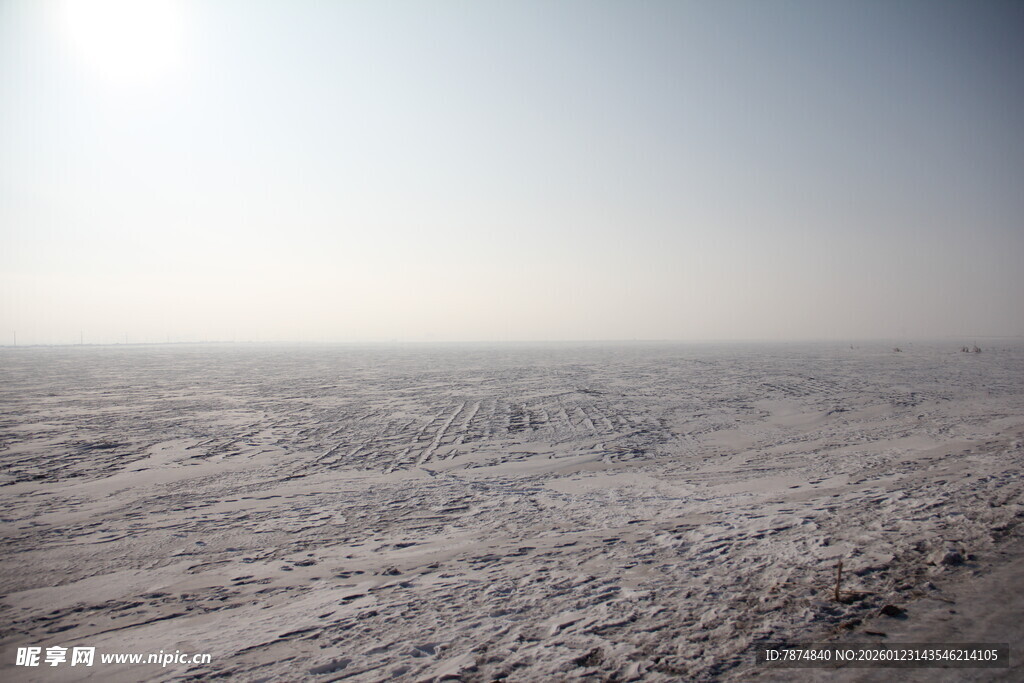 广袤雪地景观