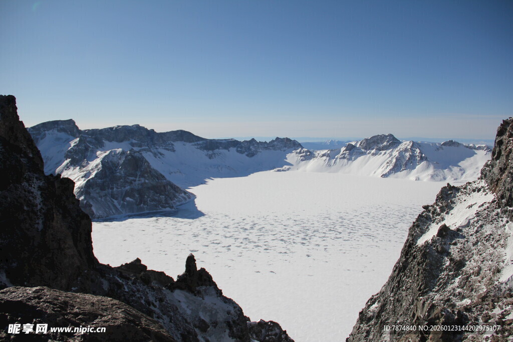 壮丽雪山冰川景观 长白山