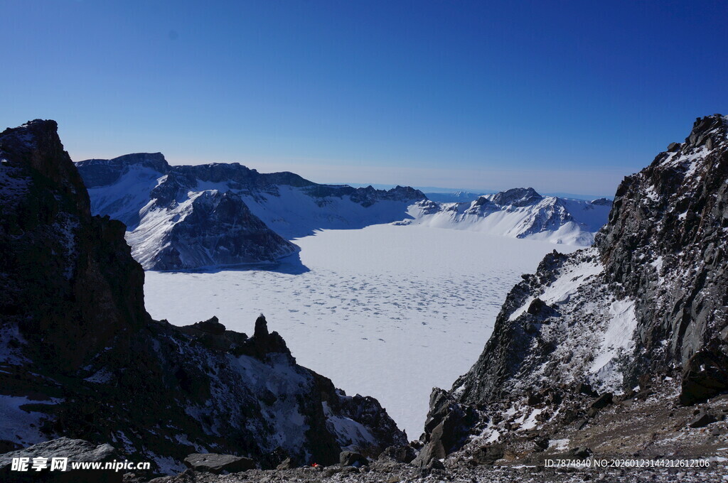 壮丽雪山冰川景观 长白山