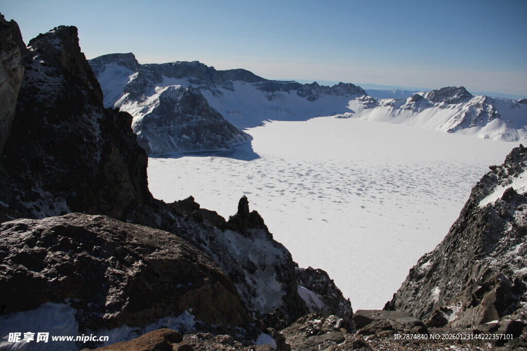 壮丽雪山冰川景观 长白山