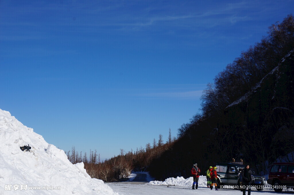 冬日雪地风景 长白山